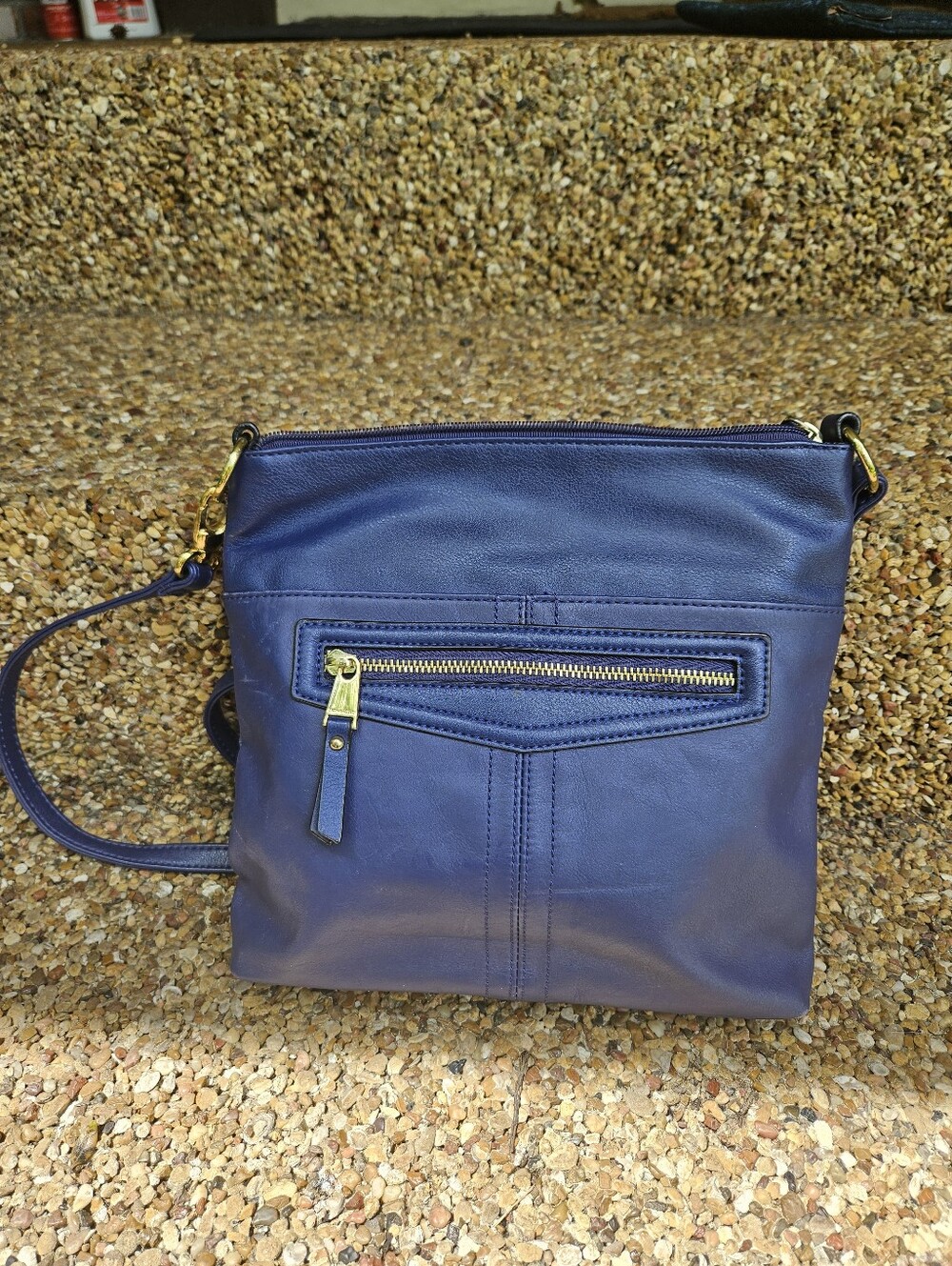 Tiganello Blue Leather Crossbody Bag